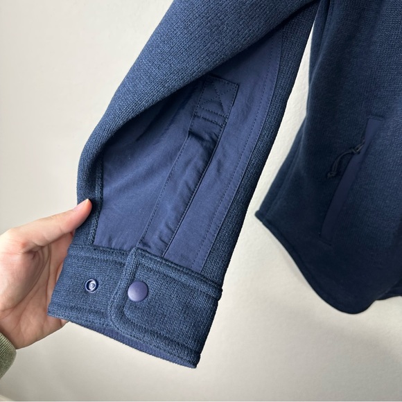 NEW J. Crew Dark Blue Nordic Polartec Sweater Fleece Shirt Jacket Shacket XL - Picture 2 of 7